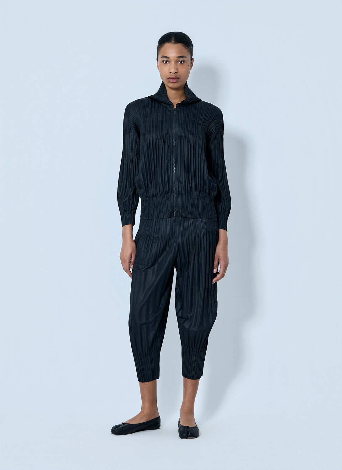 Pleats Please Issey Miyake Pleated Zip-Up Jacket