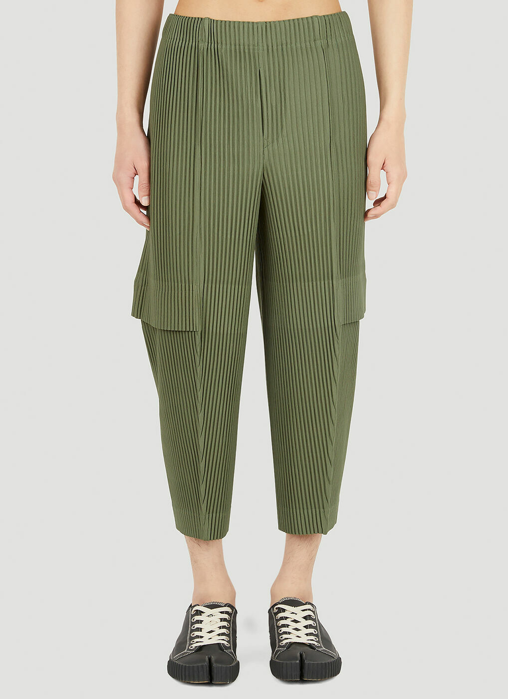 Plissé Cargo Pants in Green Homme Plisse Issey Miyake