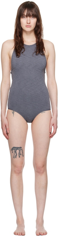 Photo: TOTEME Gray High Neck Swimsuit