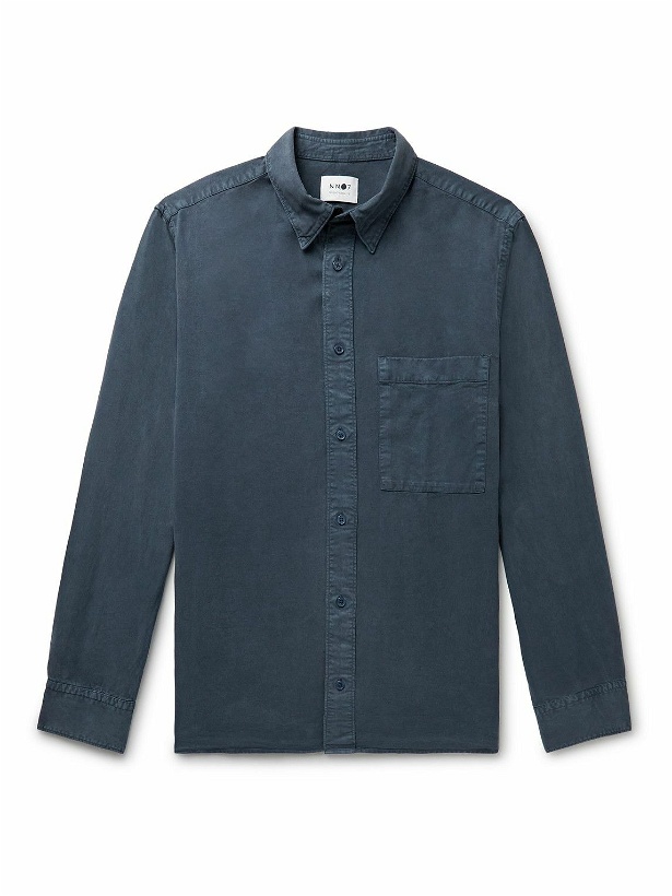Photo: NN07 - Cohen 5029 Garment-Dyed Twill Shirt - Blue