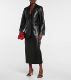 Dodo Bar Or Pencil leather midi skirt