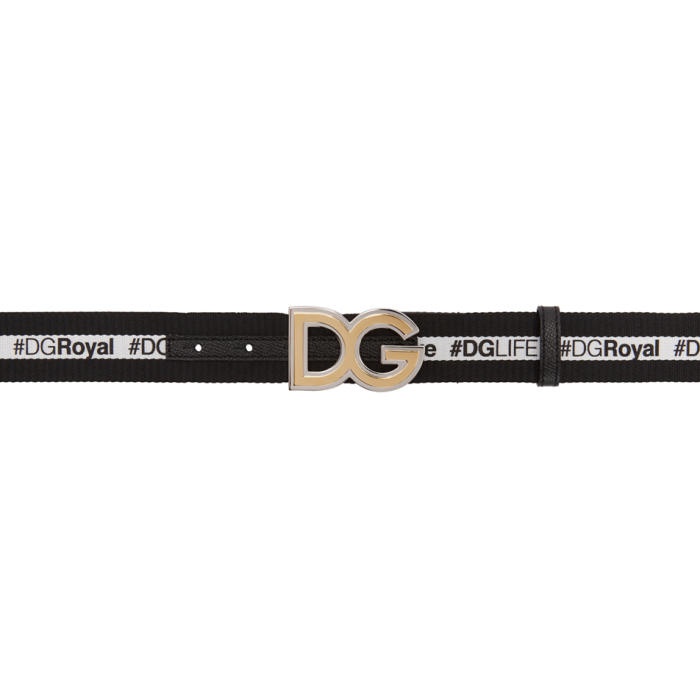 Photo: Dolce and Gabbana Black DG Webbing Belt