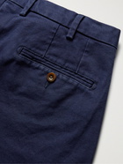 SID MASHBURN - Garment-Dyed Cotton-Canvas Shorts - Blue