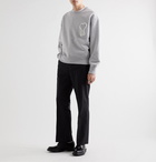 AMI - Logo-Appliquéd Loopback Cotton-Jersey Sweatshirt - Gray