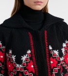 Moncler Grenoble Embroidered wool-blend cardigan