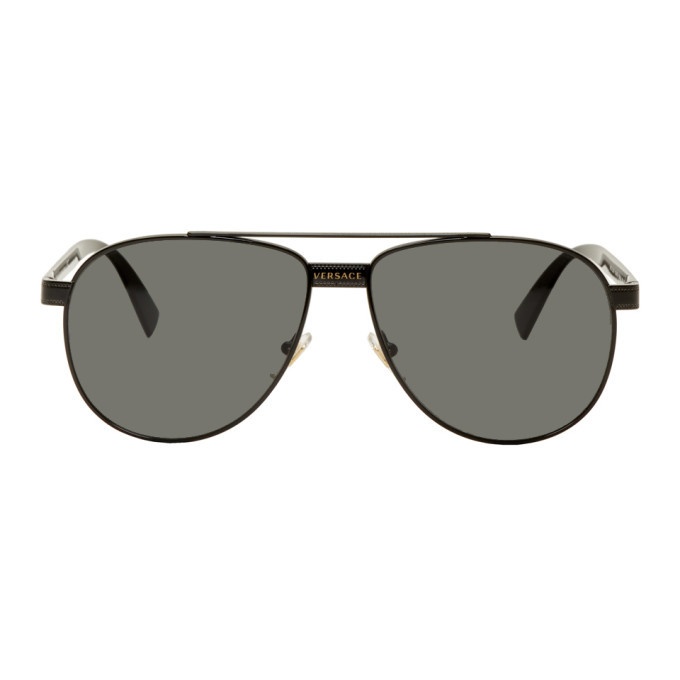 Photo: Versace Black Rock Icons Aviator Sunglasses