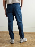 Folk - Assembly Straight-Leg Pleated Cotton-Blend Twill Trousers - Blue