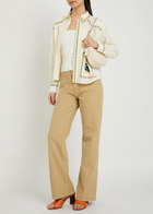 Mother Patch Pocket Brooke Wide-leg Stretch-denim Jeans Beige
