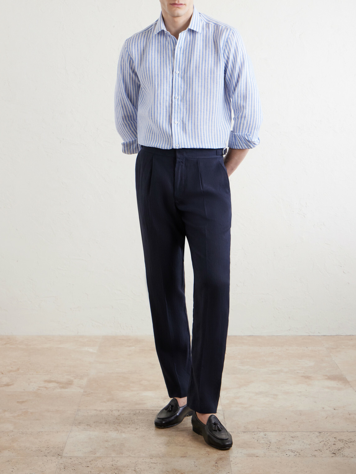 Charvet - Striped Linen Shirt - Blue