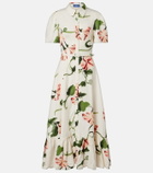 Leo Lin Becca belted floral linen-blend shirt dress