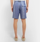 Vilebrequin - Bolide Striped Linen and Cotton-Blend Drawstring Shorts - Navy