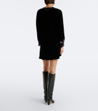 Rixo Carolina lace-trimmed velvet minidress