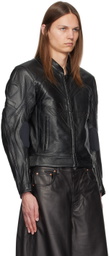 VETEMENTS Black Pro Racing Leather Jacket