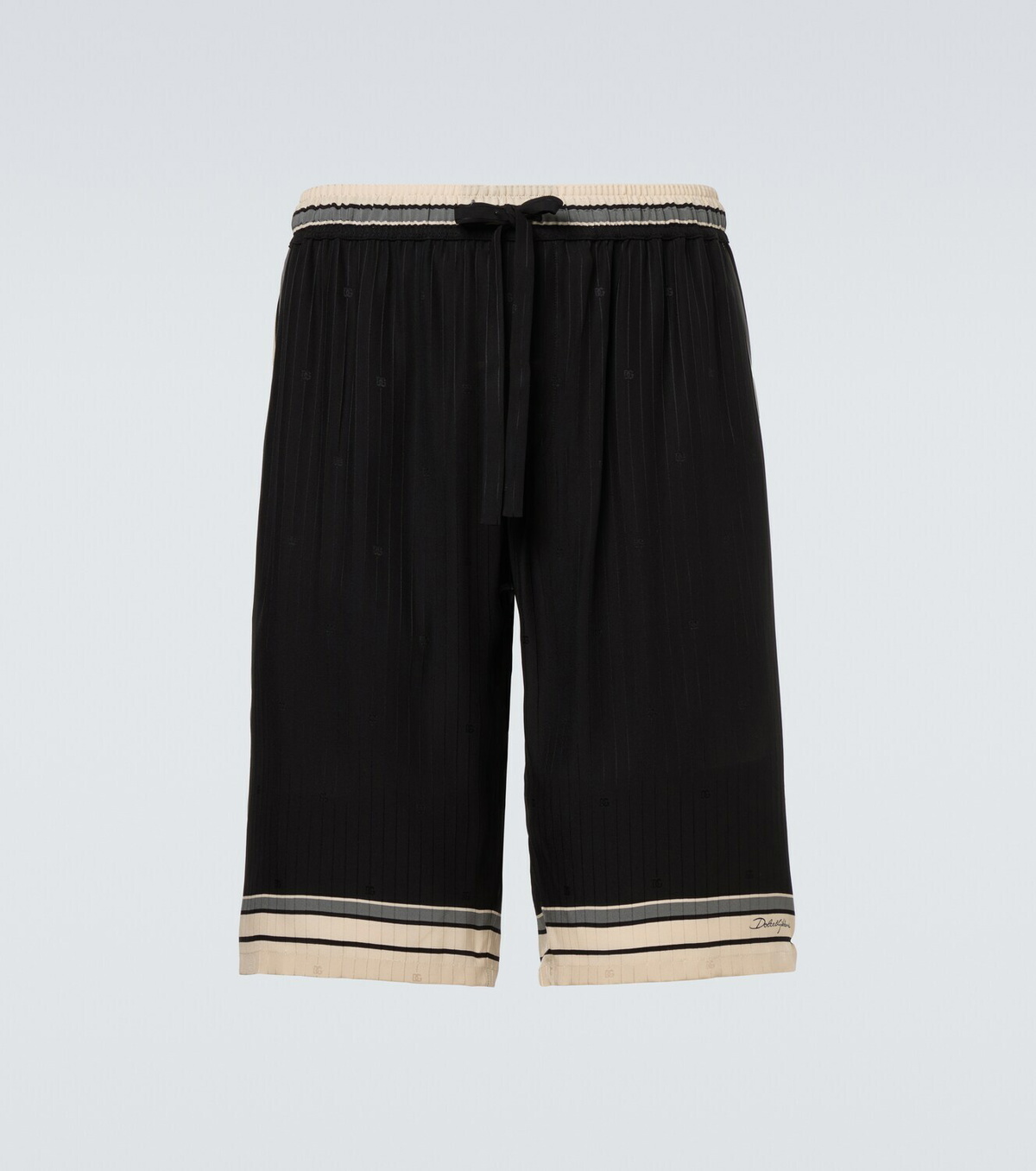 Dolce&Gabbana Striped silk Bermuda shorts