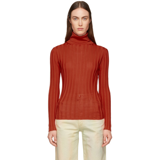 Acne Studios Woven Turtleneck Acne Studios Komina Neon Ribbed-knit