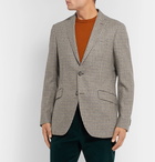 Etro - Mushroom Slim-Fit Checked Wool-Blend Blazer - Mushroom