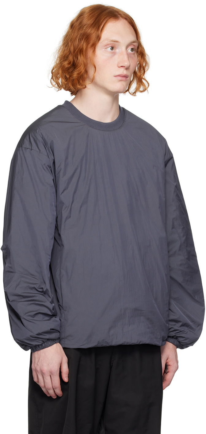 AMOMENTO Gray Quilted Reversible Sweatshirt