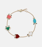 Yvonne Léon Petits Personnages 9kt gold bracelet with gemstones