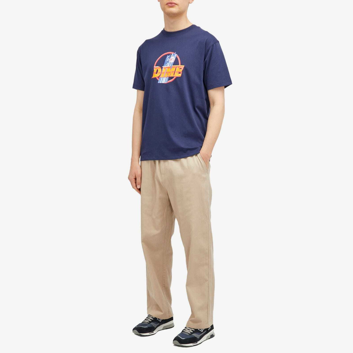 【DIME】 Lance T-Shirt / Navy Dime Men's Lance T-Shirt in Navy Dime