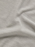 Ermenegildo Zegna - Honeycomb-Knit Cotton and Wool-Blend Polo Shirt - Gray