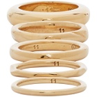 Bottega Veneta Gold Mismatched Ring Set