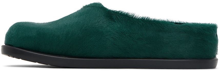 Marni Kids Green Patch Slippers