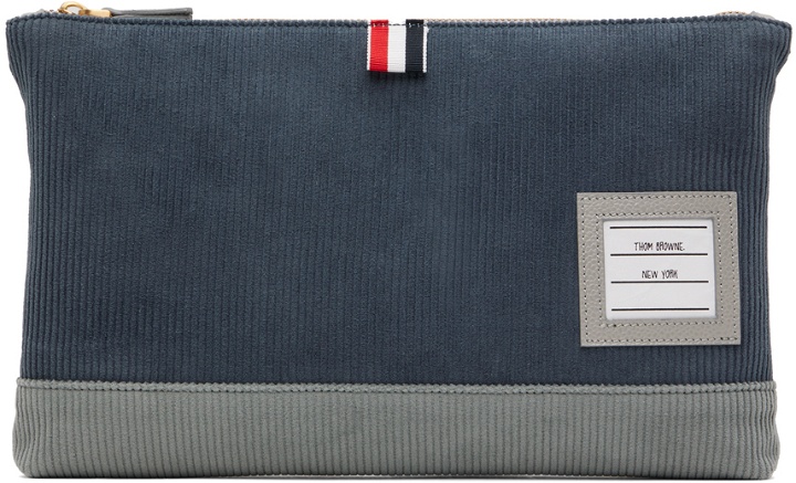 Photo: Thom Browne Blue Large Zip Pouch