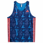 Adidas Running Men's adidas x Labrum Race Singlet in Dark Blue Lucid Red