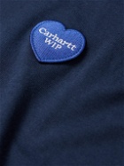 Carhartt WIP - Double Heart Logo-Appliquéd Printed Cotton-Jersey T-Shirt - Blue