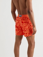 Vilebrequin - Mid-Length Logo-Flocked Swim Shorts - Orange