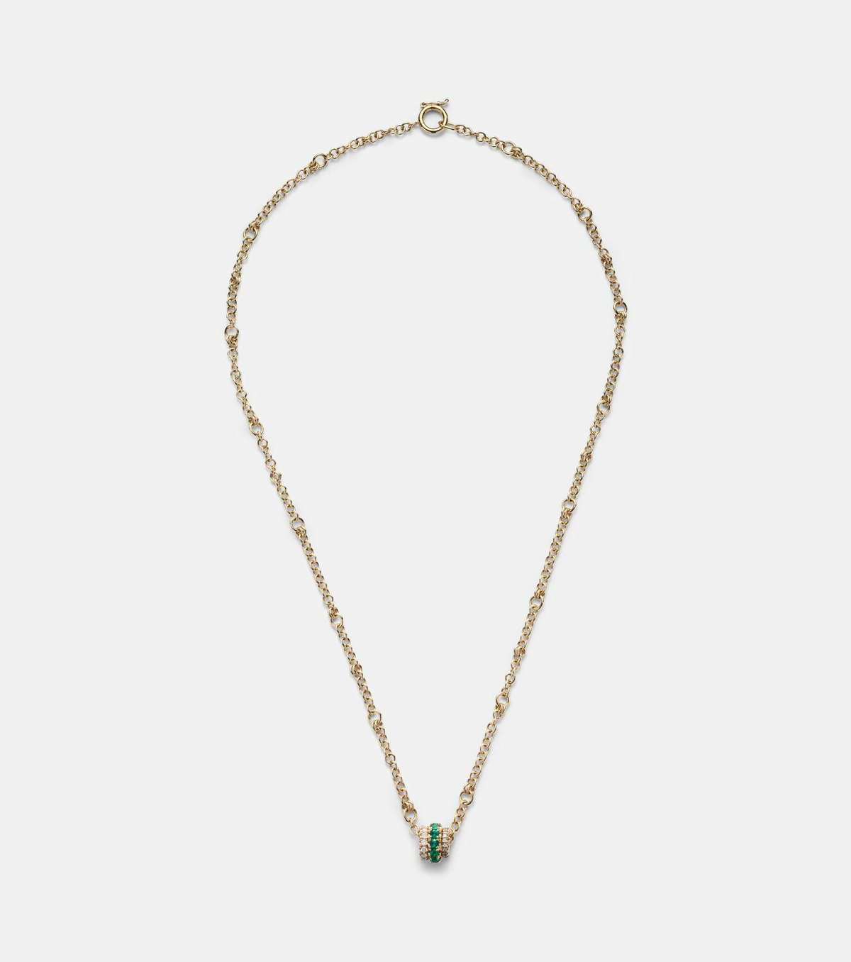 Spinelli Kilcollin Gravity 18kt gold chain necklace with diamond and emerald