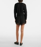 Simone Rocha Lace-trimmed satin shorts
