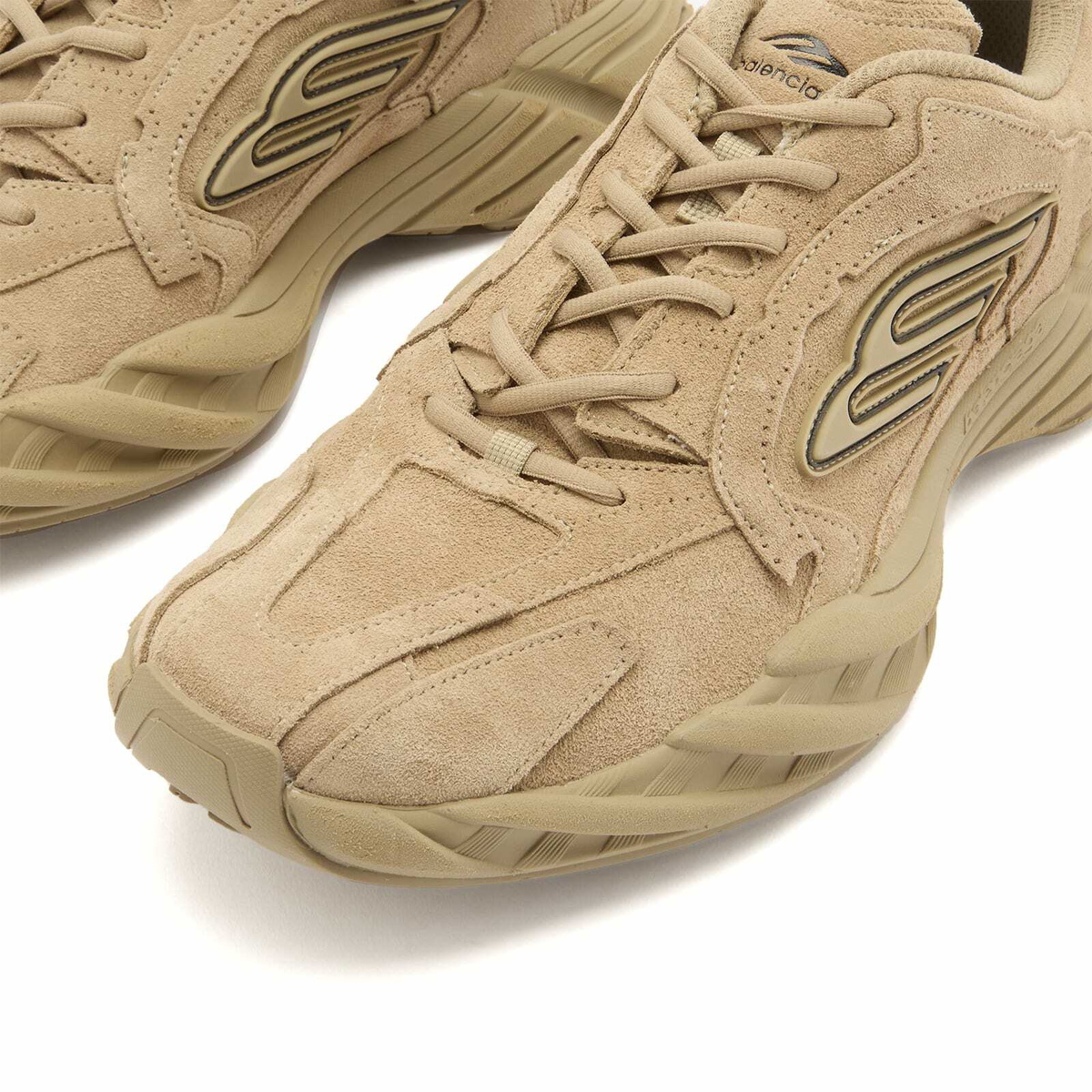 Balenciaga Men's Monday Suede Sneaker in Beige