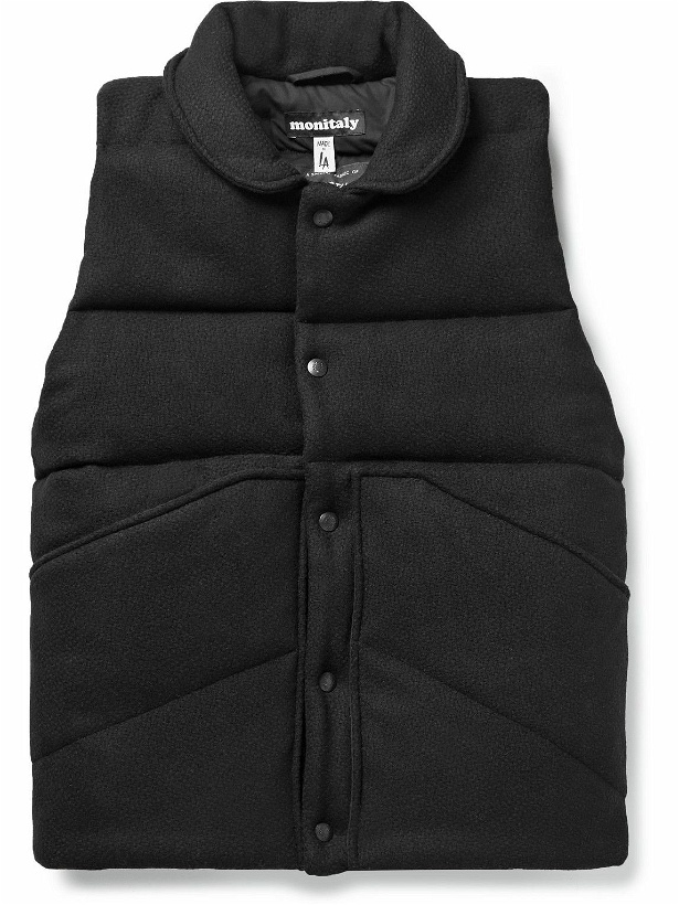 Photo: Monitaly - Quilted Wool-Blend Flannel Gilet - Black