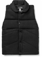 Monitaly - Quilted Wool-Blend Flannel Gilet - Black