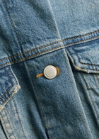 Good American Cropped Denim Trucker Jacket Blue