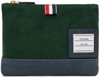 Thom Browne Green Zip Pouch