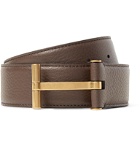 TOM FORD - 4cm Brown Full-Grain Leather Belt - Brown