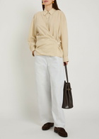 Lemaire Twisted Belted Barrel-leg Jeans Off White