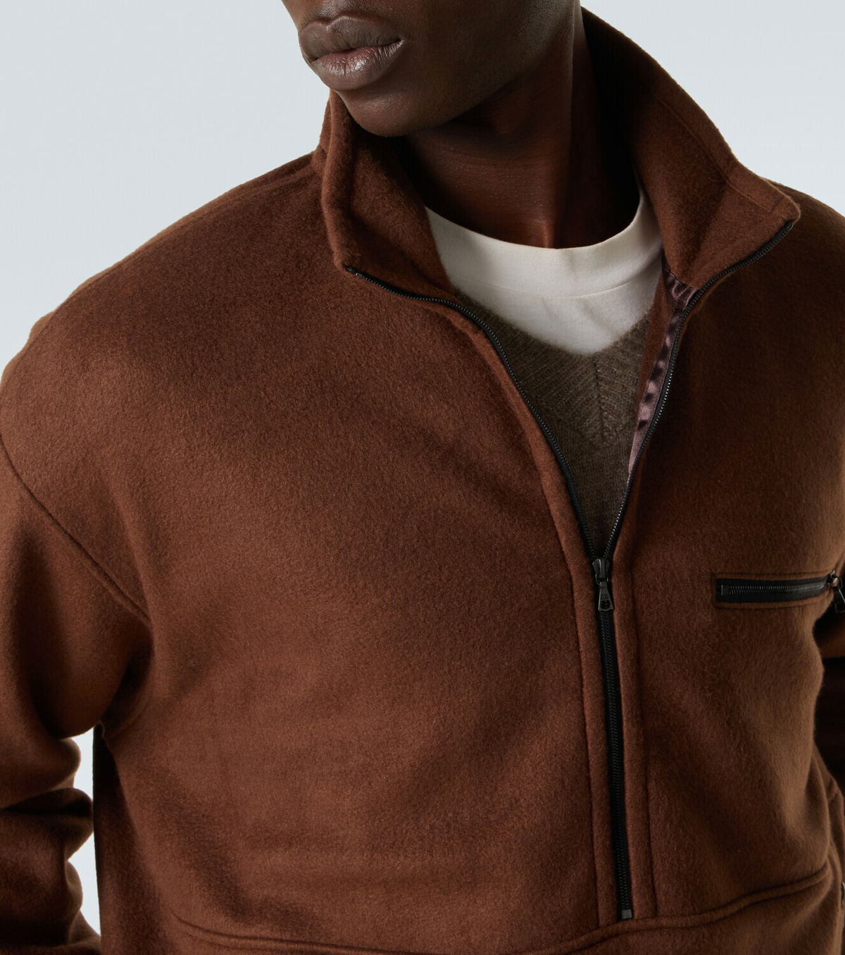 Auralee Silk fleece half-zip sweater Auralee