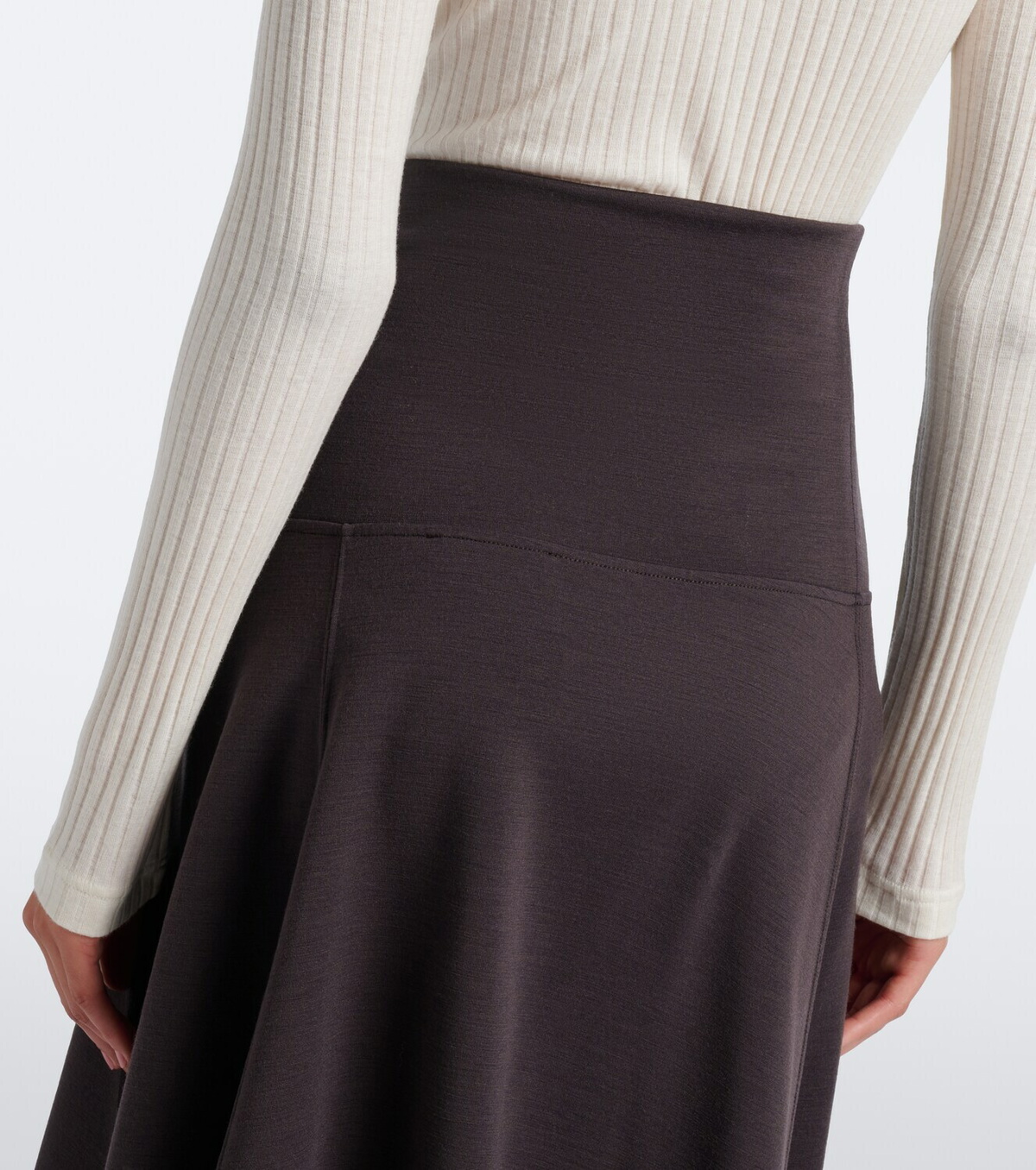 Lemaire Asymmetric wool-blend midi skirt