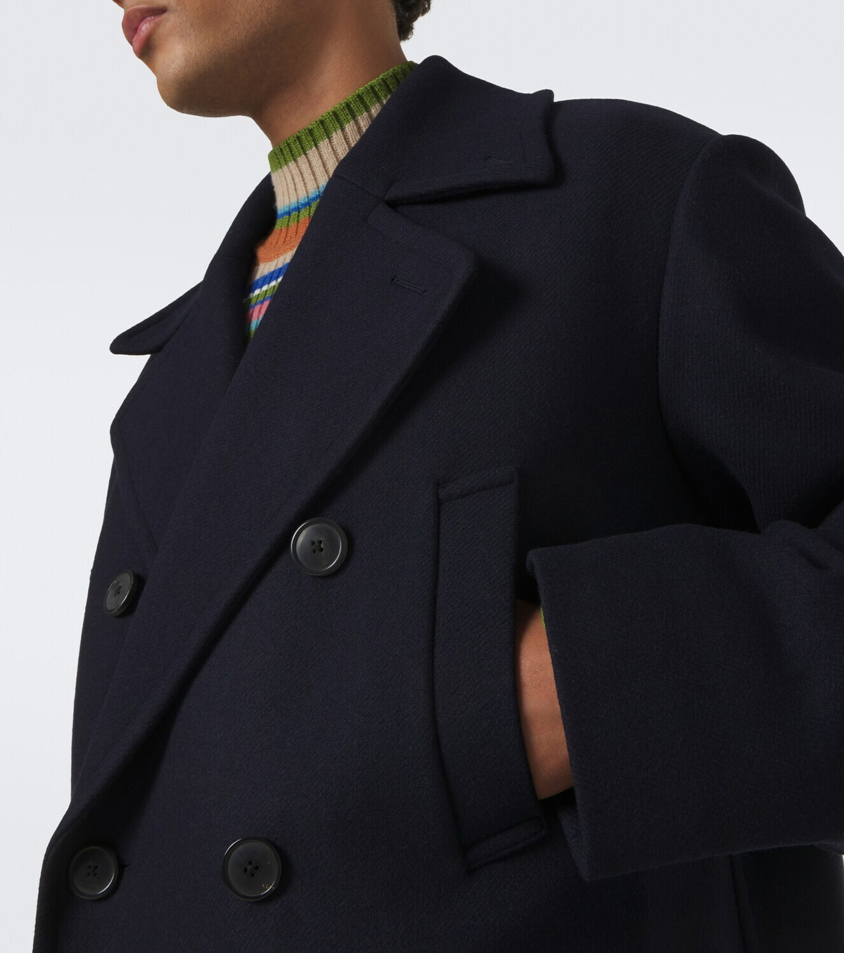 Dries Van Noten Double-breasted wool-blend coat