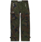 Off-White - Logo-Embellished Camouflage-Print Cotton-Twill Cargo Trousers - Green