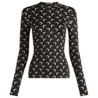 Marine Serre Women's Moon Printed Long Sleeve Top in Inverse Tan