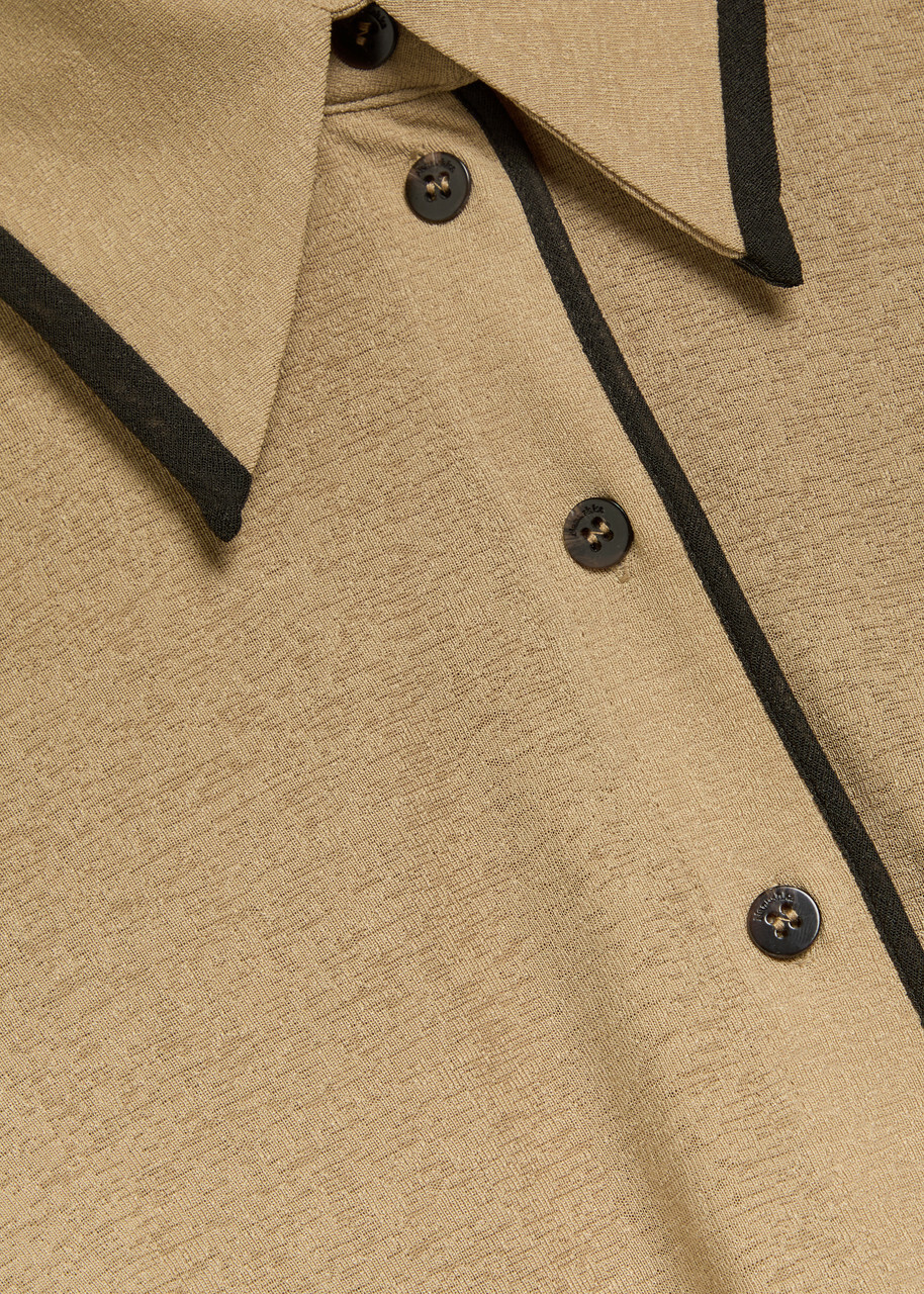 Nanushka Idana Mesh-jersey Shirt Sand