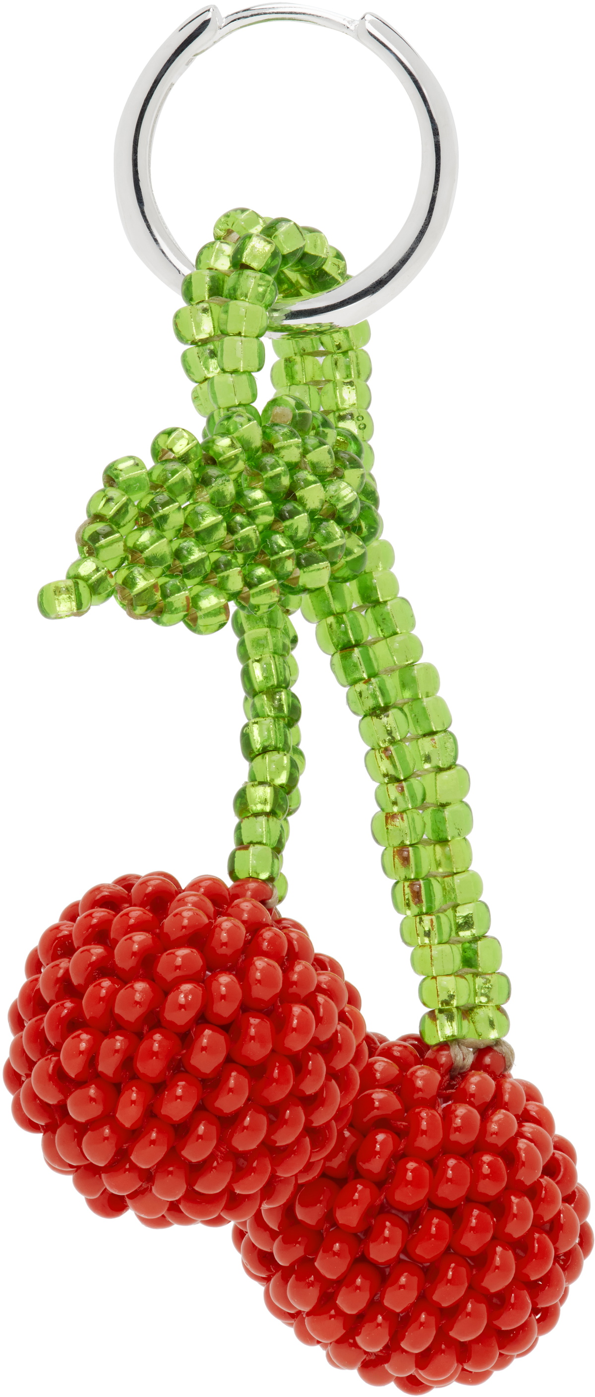 Pura Utz Green & Red Cherry Single Earring