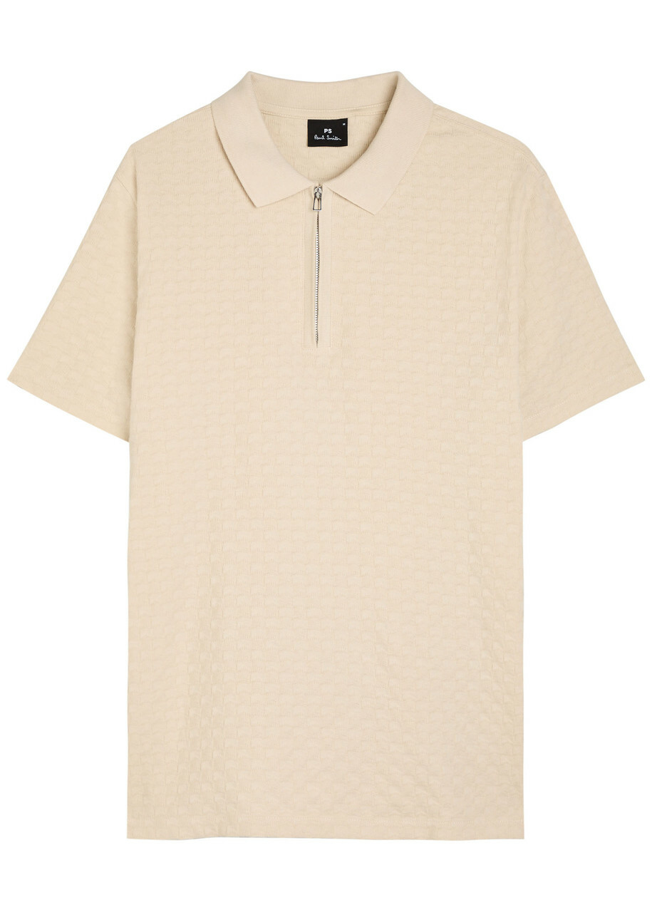 PS Paul Smith Textured Cotton Polo Shirt Ecru