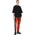 Palm Angels Black and Red Chenille Tie-Dye Lounge Pants