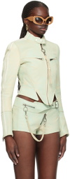 KNWLS Blue Claw Leather Jacket
