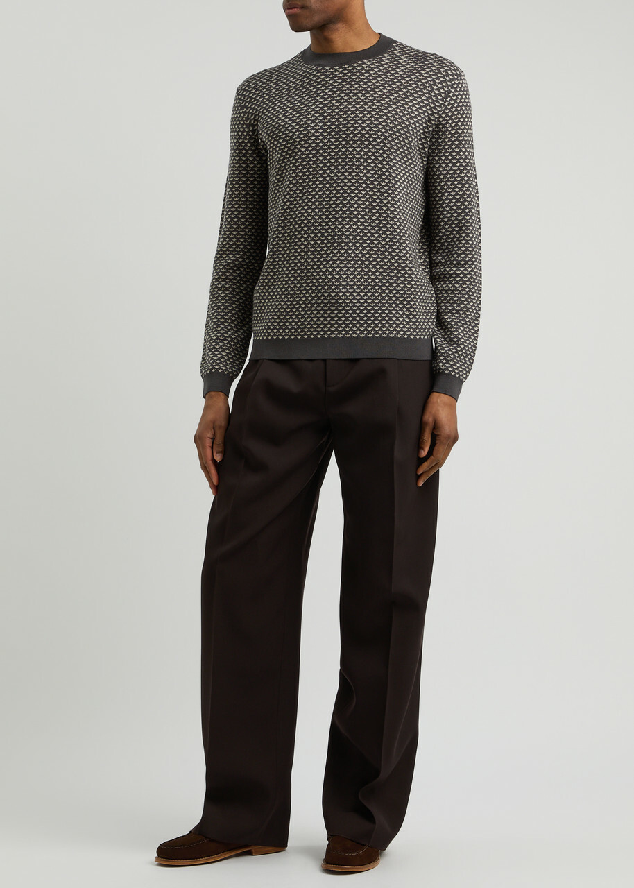 Emporio Armani Logo-monogrammed Knitted Jumper Black